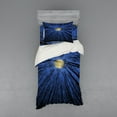 thumbnail image 1 of Ambesonne Landscape Bedding Set 3 Pcs, Full Moon in Woods, Twin XL, Blue, 1 of 3