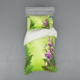 thumbnail image 1 of Ambesonne Landscape Bedding Set 3 Pcs, Mushroom Flower Magic, Twin, Green Purple, 1 of 3