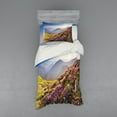 thumbnail image 1 of Ambesonne Landscape Bedding Set 3 Pcs, Pink Rhododendron Flowers, Twin, Multicolor, 1 of 3