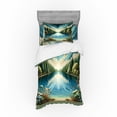 thumbnail image 1 of Ambesonne Landscape Bedding Set 3 Pcs, River and Forest Symmetry, TwinXL, Green Blue, 1 of 2