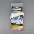 thumbnail image 1 of Ambesonne Landscape Bedding Set 3 Pcs, Road Hot Sunny Road, Twin XL, Amber Taupe Green, 1 of 2