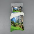 thumbnail image 1 of Ambesonne Landscape Bedding Set 3 Pcs, Waterfall Sunlight, Twin, Green Grey, 1 of 3