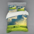 thumbnail image 1 of Ambesonne Landscape Bedding Set 4 Pcs, Summer Spring Rural, Queen, Blue Green, 1 of 3