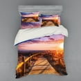 thumbnail image 1 of Ambesonne Landscape Bedding Set 4 Pcs, Sunset in Nature Park, Queen, Multicolor, 1 of 3