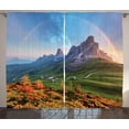 thumbnail image 1 of Ambesonne Landscape Curtains 2 Panel Set, Alps Rainbow Morning, 108" x 108", Multicolor, 1 of 3