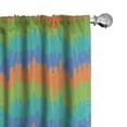 thumbnail image 1 of Ambesonne Landscape Curtains, Cityscape Silhouettes Art, Pair of 28"x95", Pale Vermilion and Lime Green, 1 of 4
