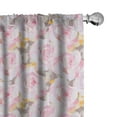 thumbnail image 1 of Ambesonne Landscape Curtains, Romantic Spring Roses, Pair of 28"x84", Rose Pale Orange, 1 of 5