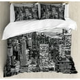 thumbnail image 1 of Ambesonne Landscape Duvet Cover Set, New York Manhattan, Queen, Grey, 1 of 6