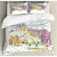 thumbnail image 1 of Ambesonne Landscape Duvet Cover Sets, Desert City Art, 2-Queen, White Multicolor, 1 of 6