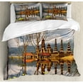 thumbnail image 1 of Ambesonne Landscape Duvet Cover Sets, Tamblingan Bali Lake, 2-Queen, Brown and Grey, 1 of 7