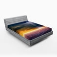 thumbnail image 1 of Ambesonne Landscape Fitted Sheet, Apocalyptic Sky View, Full Size, Orange and Blue, 1 of 2