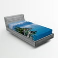 thumbnail image 1 of Ambesonne Landscape Fitted Sheet, Blue Water Lake Tahoe, Twin Size, Pale Blue Green Grey, 1 of 2