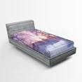 thumbnail image 1 of Ambesonne Landscape Fitted Sheet, Braches Snowy Sunset, Twin XL Size, Lavender Lilac White, 1 of 3
