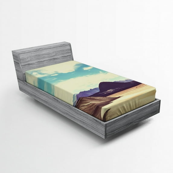 Ambesonne Landscape Fitted Sheet, Brazilian Plateau, Twin XL Size, Multicolor