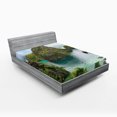 thumbnail image 1 of Ambesonne Landscape Fitted Sheet, Cliff in Philippines, Queen Size, Green Brown Blue, 1 of 3