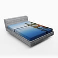 thumbnail image 1 of Ambesonne Landscape Fitted Sheet, Country Lake House, Full Size, Multicolor, 1 of 2