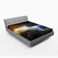 thumbnail image 1 of Ambesonne Landscape Fitted Sheet, Dark Clouds Mountain, Full Size, Grey Orange, 1 of 2