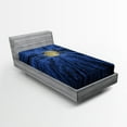 thumbnail image 1 of Ambesonne Landscape Fitted Sheet, Full Moon in Woods, Twin XL Size, Blue, 1 of 3