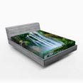 thumbnail image 1 of Ambesonne Landscape Fitted Sheet, Green Botanic Nature, Full Size, Green and White, 1 of 2
