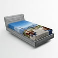 thumbnail image 1 of Ambesonne Landscape Fitted Sheet, House Terrace Balcony, Twin XL Size, Multicolor, 1 of 2
