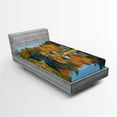 thumbnail image 1 of Ambesonne Landscape Fitted Sheet, Lake House in Autumn, Twin Size, Multicolor, 1 of 2