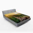 thumbnail image 1 of Ambesonne Landscape Fitted Sheet, Landscape, Full Size, Green Earth Yellow, 1 of 3