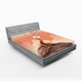 thumbnail image 1 of Ambesonne Landscape Fitted Sheet, Lonely Tree on Cliff, Full Size, Orange Brown, 1 of 2