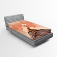 thumbnail image 1 of Ambesonne Landscape Fitted Sheet, Lonely Tree on Cliff, Twin XL Size, Orange Brown, 1 of 2