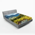 thumbnail image 1 of Ambesonne Landscape Fitted Sheet, Mountain Forest River, Queen Size, Multicolor, 1 of 2