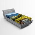 thumbnail image 1 of Ambesonne Landscape Fitted Sheet, Mountain Forest River, Twin Size, Multicolor, 1 of 2