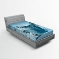 thumbnail image 1 of Ambesonne Landscape Fitted Sheet, Mountains with Snow, Twin XL Size, Petrol Blue, 1 of 3