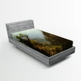thumbnail image 1 of Ambesonne Landscape Fitted Sheet, Nepal Forest Majestic, Twin XL Size, Green Pale Yellow, 1 of 2
