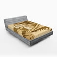 thumbnail image 1 of Ambesonne Landscape Fitted Sheet, Old Cultural Heritage, Queen Size, Cream, 1 of 3