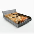 thumbnail image 1 of Ambesonne Landscape Fitted Sheet, Old Tree Botany Wood, Full Size, Orange Brown, 1 of 2