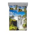 thumbnail image 1 of Ambesonne Landscape Fitted Sheet & Pillow Sham Set, Agentinean Waterfall, Queen, Multicolor, 1 of 2