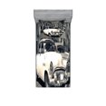 thumbnail image 1 of Ambesonne Landscape Fitted Sheet & Pillow Sham Set, American Cars Havana, Twinxl, Grey Beige, 1 of 2
