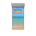 thumbnail image 1 of Ambesonne Landscape Fitted Sheet & Pillow Sham Set, Calm Beach Hot Sun, Twin, Cream Turquoise, 1 of 2