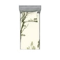 thumbnail image 1 of Ambesonne Landscape Fitted Sheet & Pillow Sham Set, Forest Birds on Tree, Twinxl, Olive Green Cream, 1 of 2