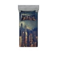 thumbnail image 1 of Ambesonne Landscape Fitted Sheet & Pillow Sham Set, Hong Kong Cityscape, Twin, Multicolor, 1 of 2