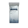 thumbnail image 1 of Ambesonne Landscape Fitted Sheet & Pillow Sham Set, Idyllic Forest Rain View, Twinxl, Dark Slate Blue Grey, 1 of 2