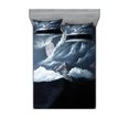 thumbnail image 1 of Ambesonne Landscape Fitted Sheet & Pillow Sham Set, Lake Hill in America, Full, Grey, 1 of 2