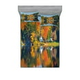 thumbnail image 1 of Ambesonne Landscape Fitted Sheet & Pillow Sham Set, Lake House in Autumn, Full, Multicolor, 1 of 3