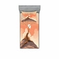 thumbnail image 1 of Ambesonne Landscape Fitted Sheet & Pillow Sham Set, Lonely Tree on Cliff, Twinxl, Orange Brown, 1 of 2