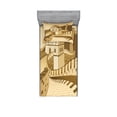 thumbnail image 1 of Ambesonne Landscape Fitted Sheet & Pillow Sham Set, Old Cultural Heritage, Twinxl, Cream, 1 of 3