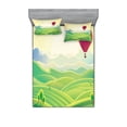 thumbnail image 1 of Ambesonne Landscape Fitted Sheet & Pillow Sham Set, Peaceful Summer Field, Queen, Multicolor, 1 of 2