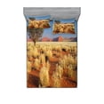 thumbnail image 1 of Ambesonne Landscape Fitted Sheet & Pillow Sham Set, South Africa Desert, Full, Sky Blue and Marigold, 1 of 2