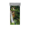 thumbnail image 1 of Ambesonne Landscape Fitted Sheet & Pillow Sham Set, Twin Waterfalls Hawai, Twinxl, Green, 1 of 2