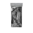thumbnail image 1 of Ambesonne Landscape Fitted Sheet & Pillow Sham Set, View Peru Village, Twinxl, Black and White, 1 of 2