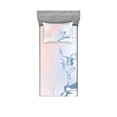 thumbnail image 1 of Ambesonne Landscape Fitted Sheet & Pillow Sham Set, Winter Tree Branches, Twinxl, Blue Pink, 1 of 2