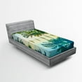 thumbnail image 1 of Ambesonne Landscape Fitted Sheet, Pool Nearly Beach, Twin XL Size, Green Blue, 1 of 2